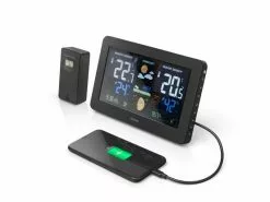 Hama Wetterstation Premium mit LED-Farbdisplay Schwarz -Prüfwerkzeug Verkäufe 140652027 xxl