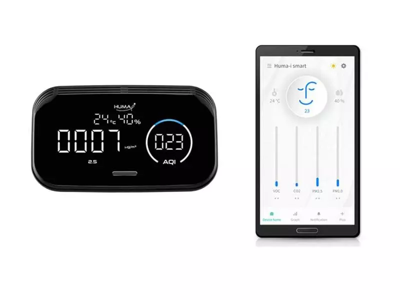 Humatech Luftgütemonitor Huma-i HI-300 Schwarz 10 Humatech Luftgütemonitor Huma-i HI-300 Schwarz – Bild 8