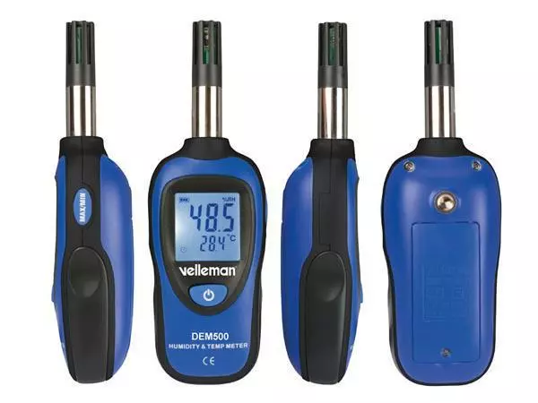 Velleman Temperatur- und Feuchtigkeitsmessgerät Mini DEM500 4 Velleman Temperatur- und Feuchtigkeitsmessgerät Mini DEM500 – Bild 2